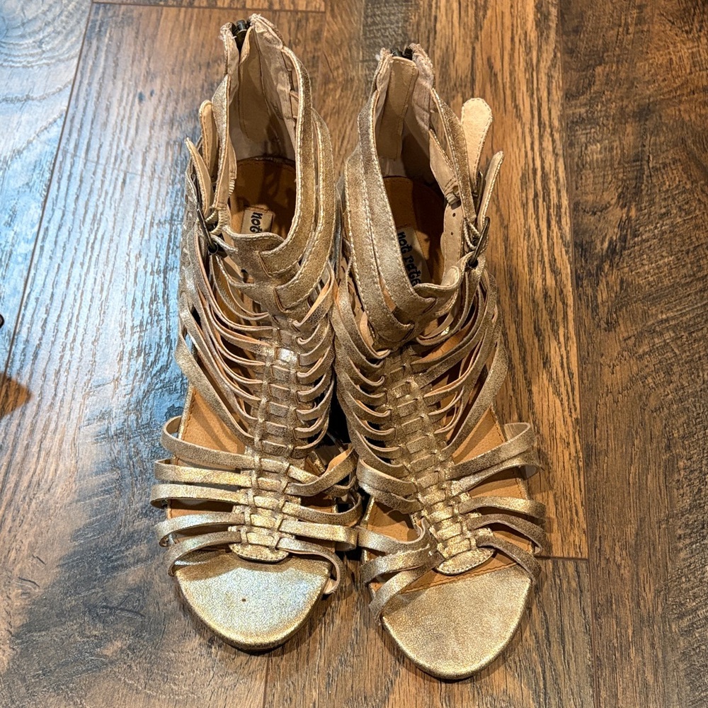 Not Rated Gold Strappy Heels